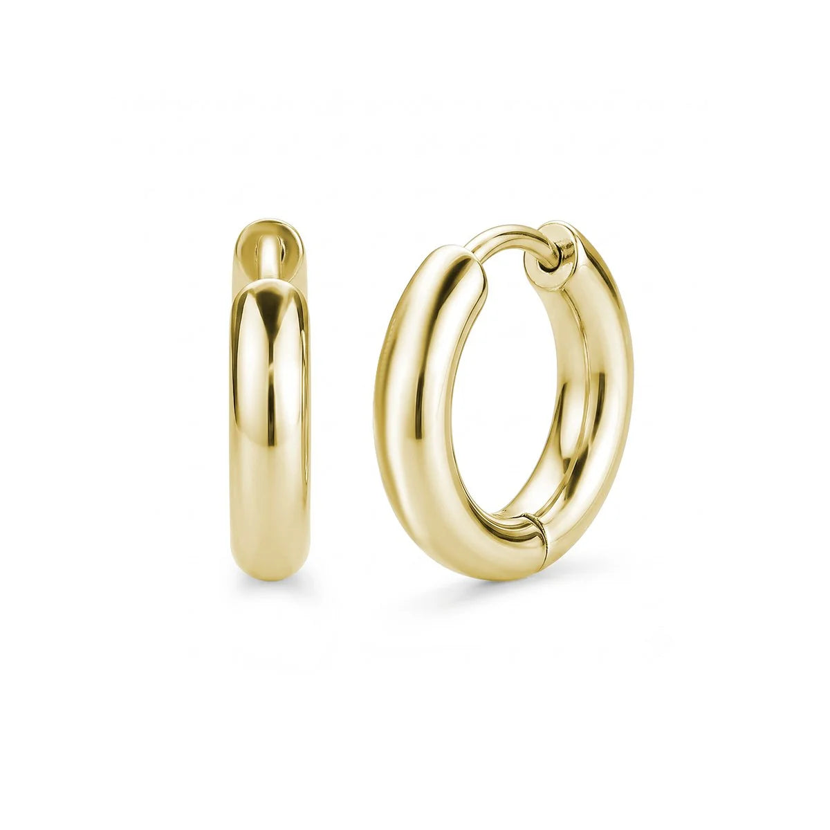 S.STEEL POLISHED HOOP-EARRINGS