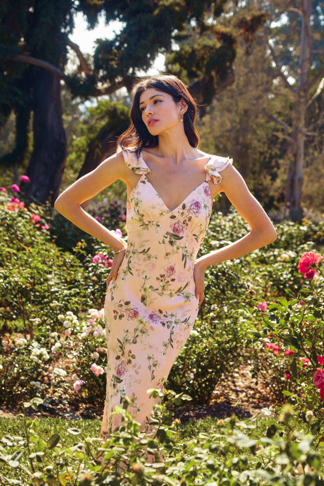 My Darling Flutter Shoulder Maxi Dress