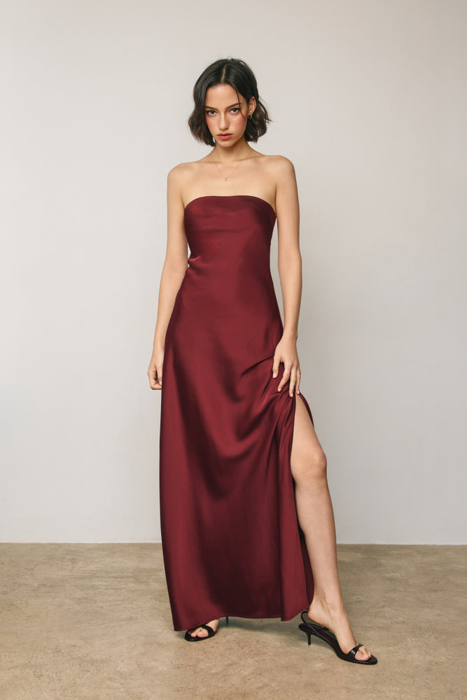 Going Out Strapless Bias Cut Maxi Dress