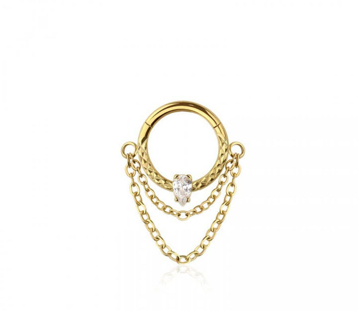 316L SURGICAL STEEL HINGED SEGMENT RING FRONT FACING