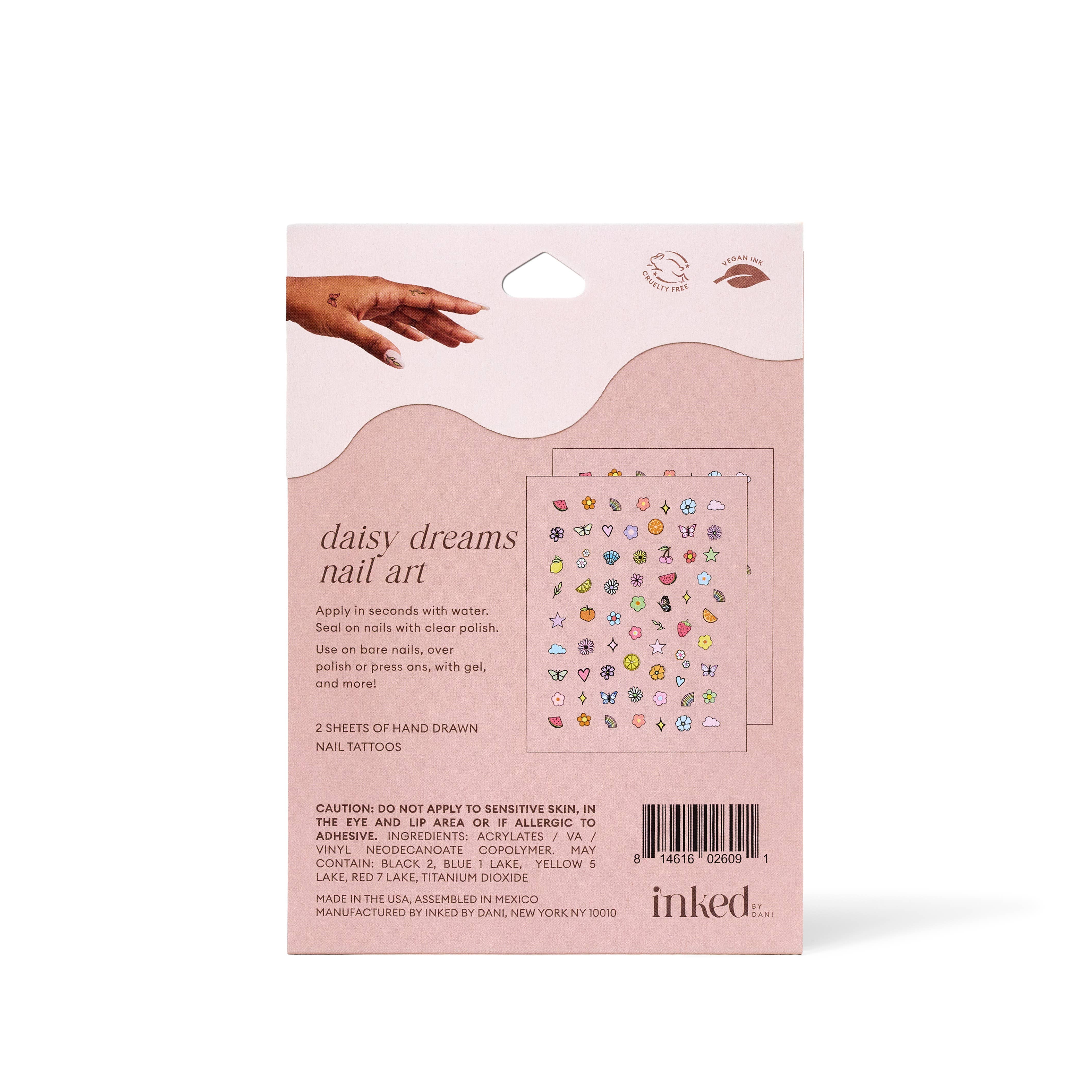 Daisy Dreams Nail Art Temporary Tattoo Pack