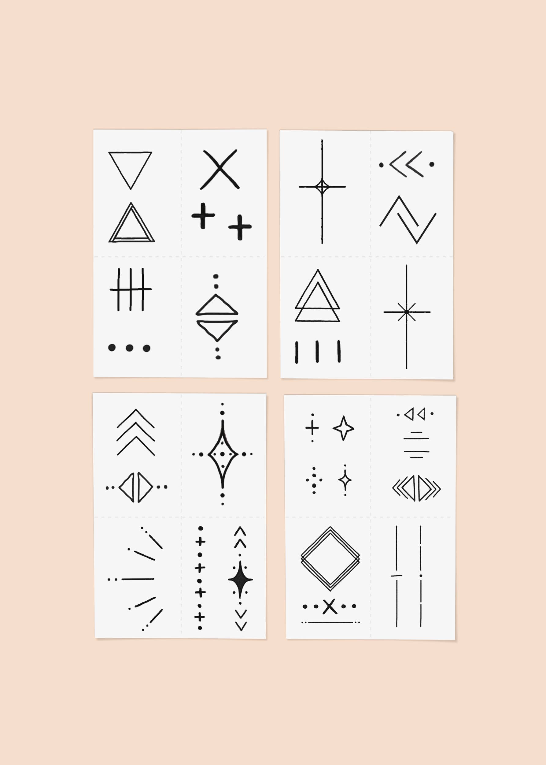 Linear Temporary Tattoo Pack