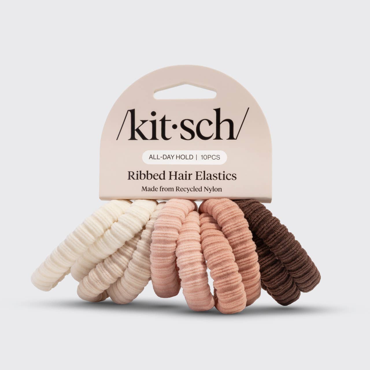Recycled Fabric Ribbed Hair Elastics 10pc Set