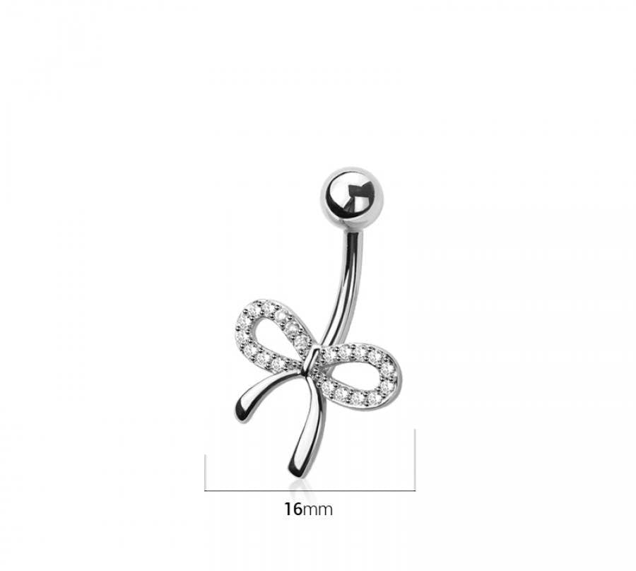 316L SURGICAL STEEL MULTI CZ RIBBON BELLY BUTTON NAVEL RING