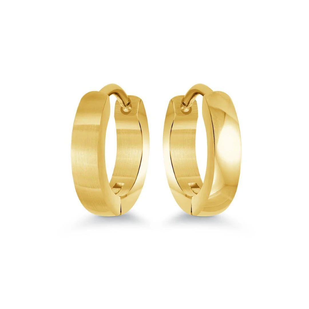 S.STEEL POLISHED 10MM-MINI-HUGGIE EARRINGS