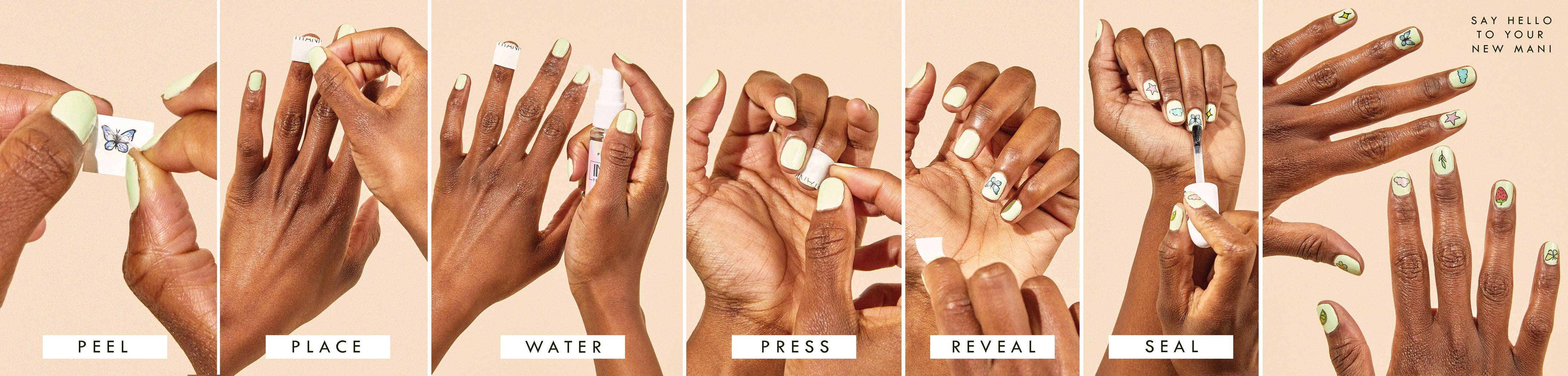 B&W Nail Art Temporary Tattoo Pack