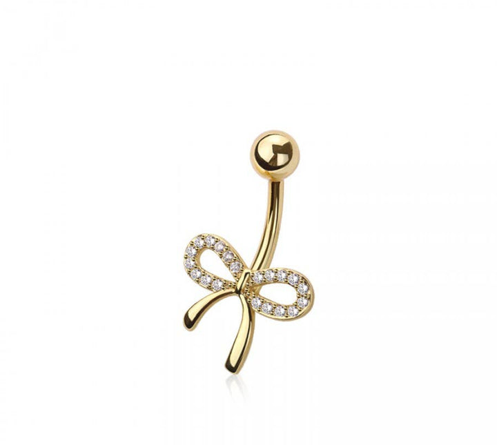 316L SURGICAL STEEL MULTI CZ RIBBON BELLY BUTTON NAVEL RING