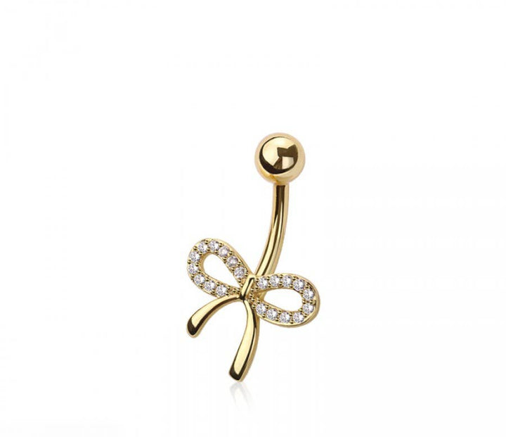 316L SURGICAL STEEL MULTI CZ RIBBON BELLY BUTTON NAVEL RING