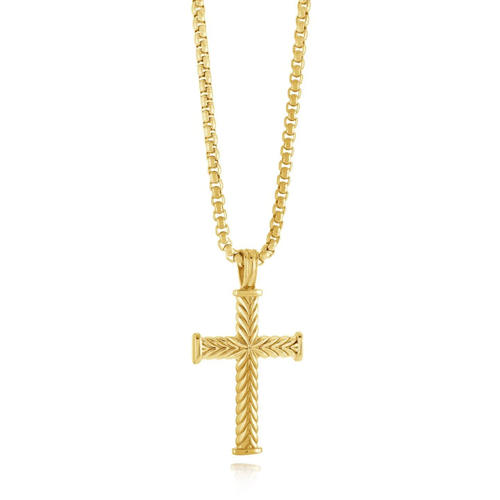 S.STEEL POLISHED WAVE-CROSS 22"