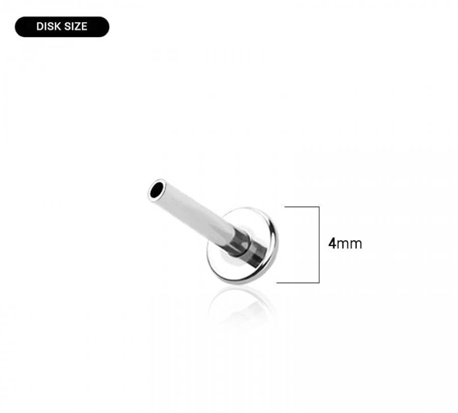 316L SURGICAL STEEL CZ PRONG SET PUSH IN THREADLESS LABRET