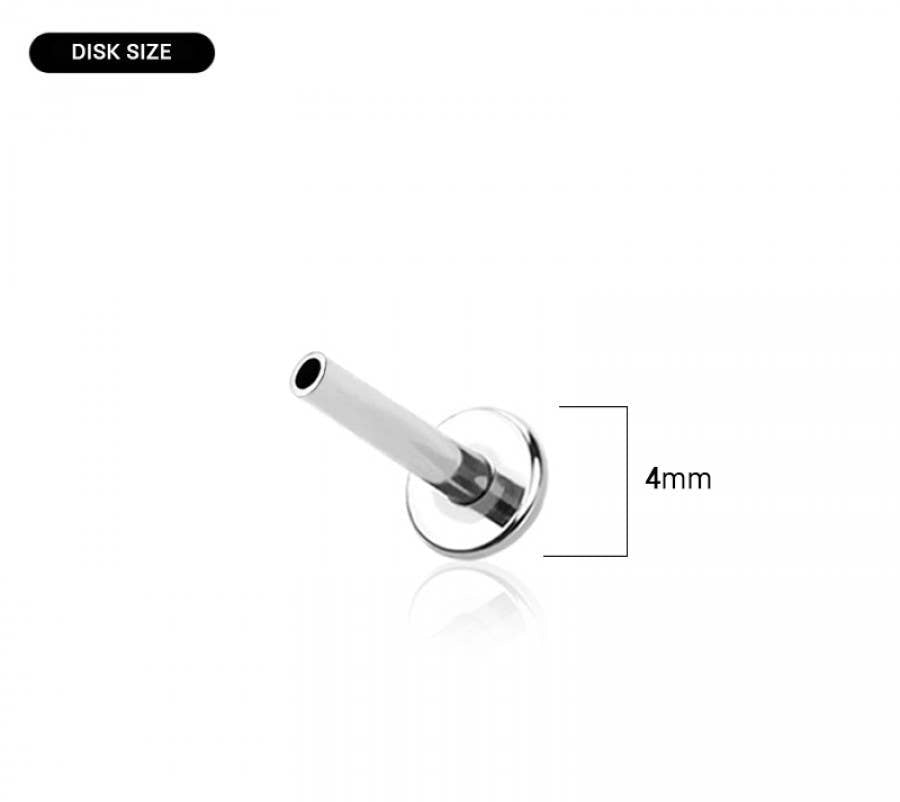 TRIPLE CZ PRONG TOP 316L SURGICAL STEEL THREADLESS