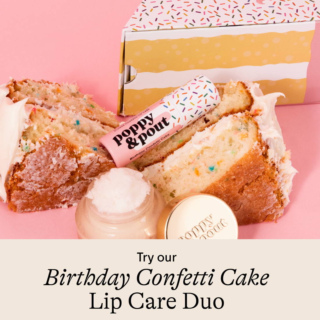 Lip Balm, Birthday Confetti Cake, Pink