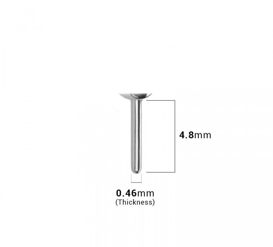 316L SURGICAL STEEL THREADLESS PUSH IN TEAR DROP CZ DANGLE