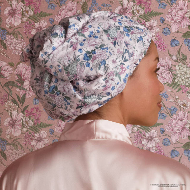 Bridgerton x Kitsch Satin-Lined Flexi Shower Cap