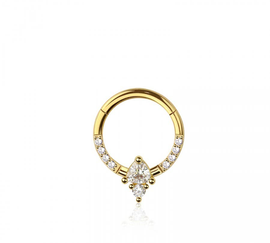 316L SURGICAL STEEL MULTI CZ REVERSE DROP AND BEZEL SEPTUM