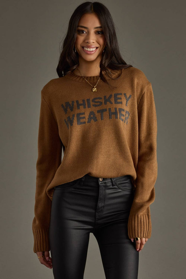Brown & Gray Whiskey Weather Sweater