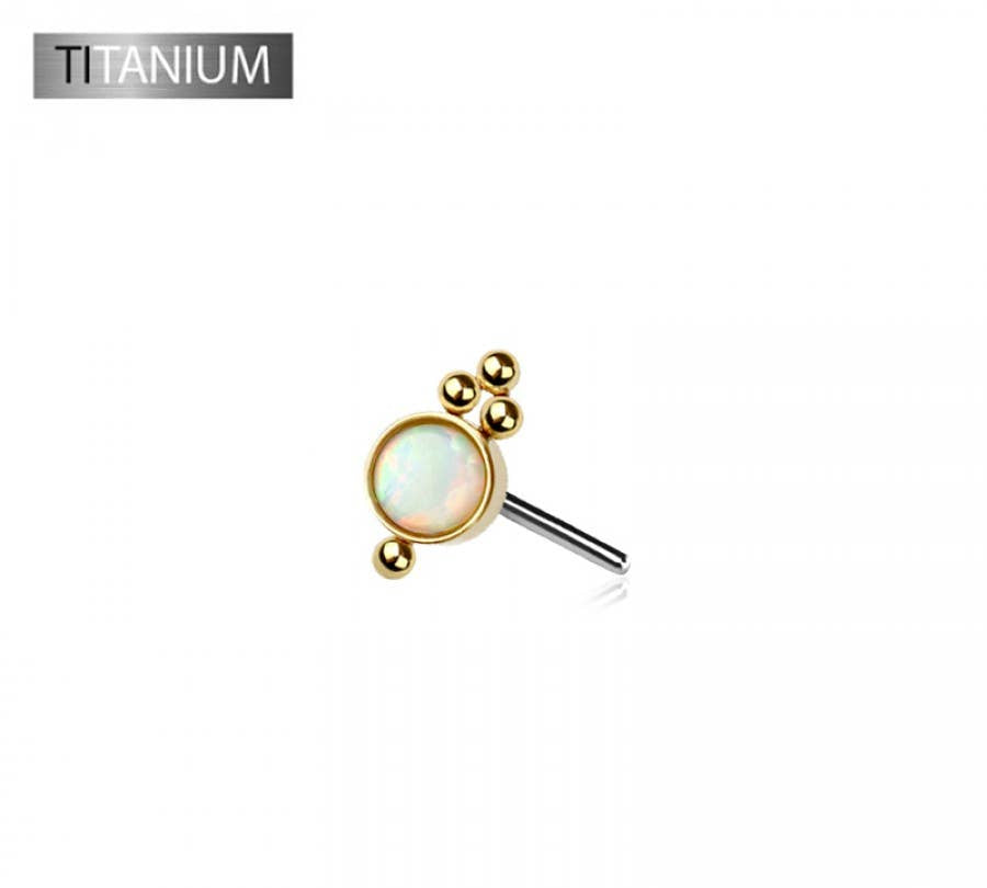 IMPLANT GRADE TITANIUM THREADLESS PUSH IN OPAL STONE