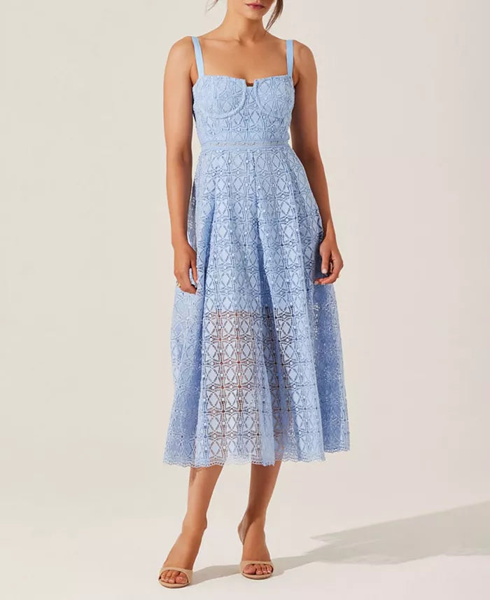 Tenna Lace Bustier Midi Dress