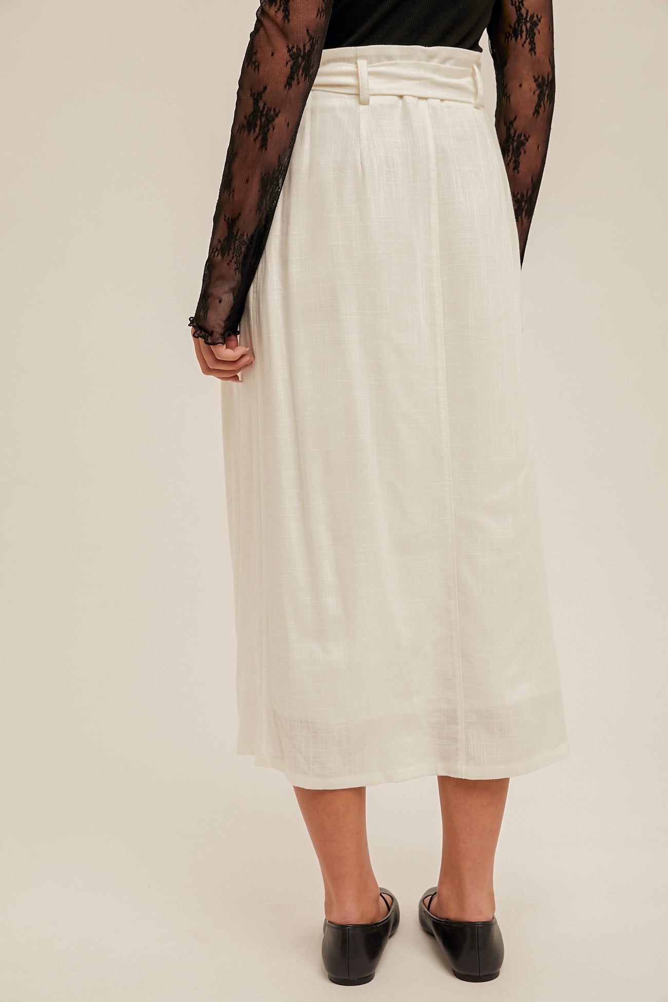 Button Down Linen Skirt