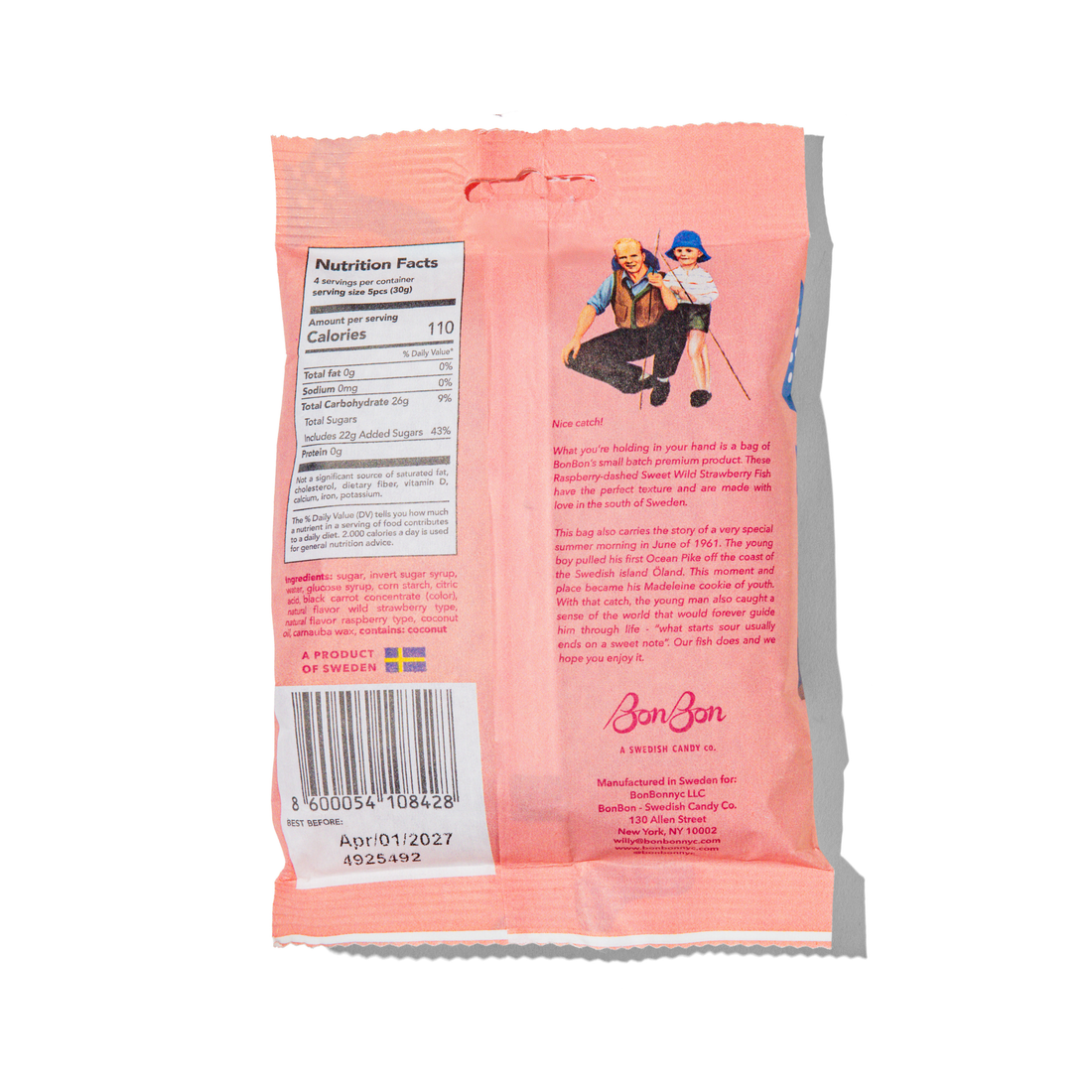 Sweet Wild Strawberry Fish - Swedish Candy 5.2oz
