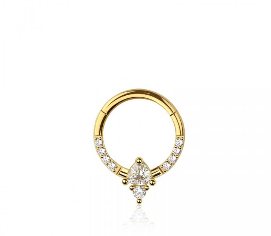 316L SURGICAL STEEL MULTI CZ REVERSE DROP AND BEZEL SEPTUM