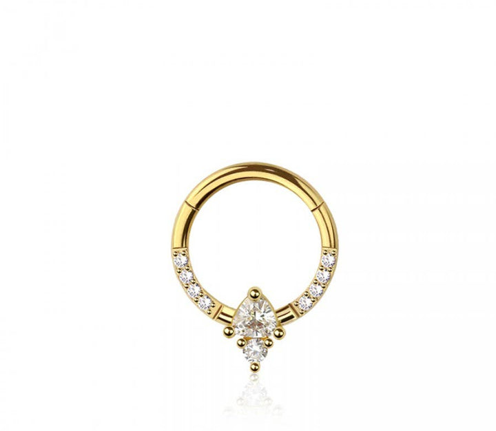 316L SURGICAL STEEL MULTI CZ REVERSE DROP AND BEZEL SEPTUM