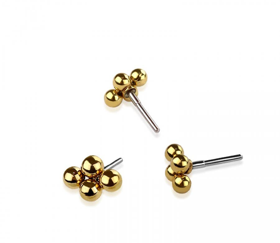 QUAD MICRO BEAD HEAD 316L SURGICAL STEEL THREADLESS PUSH IN