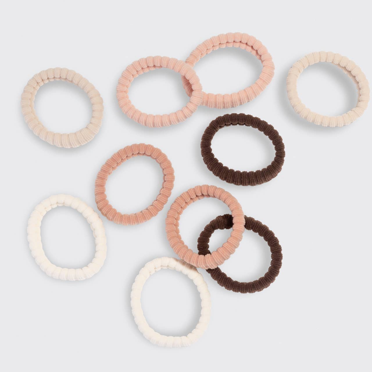 Recycled Fabric Ribbed Hair Elastics 10pc Set