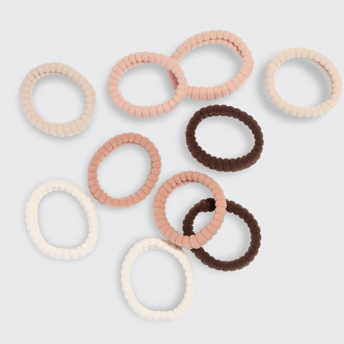 Recycled Fabric Ribbed Hair Elastics 10pc Set