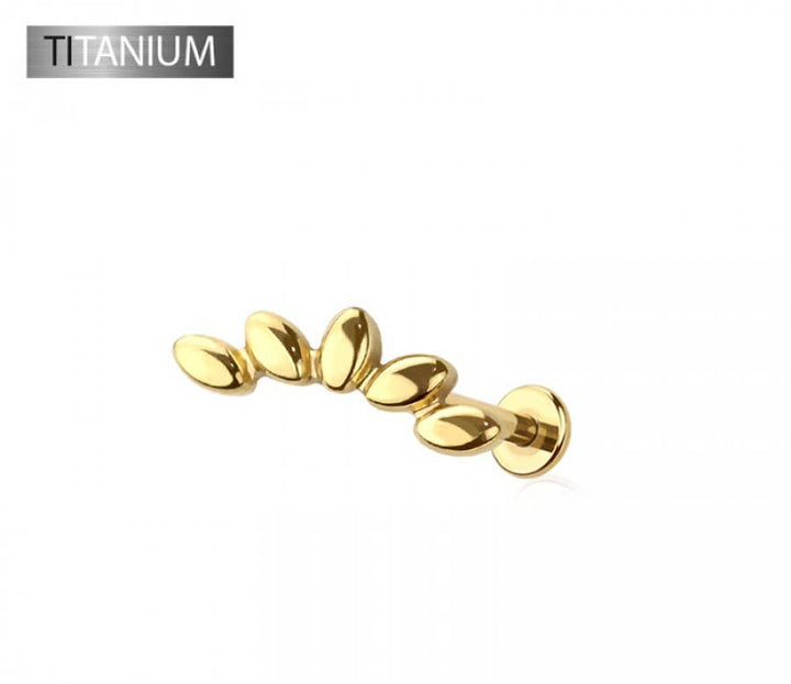 IMPLANT GRADE SOLID TITANIUM FAN ARCH PUSH IN TOP LABRET