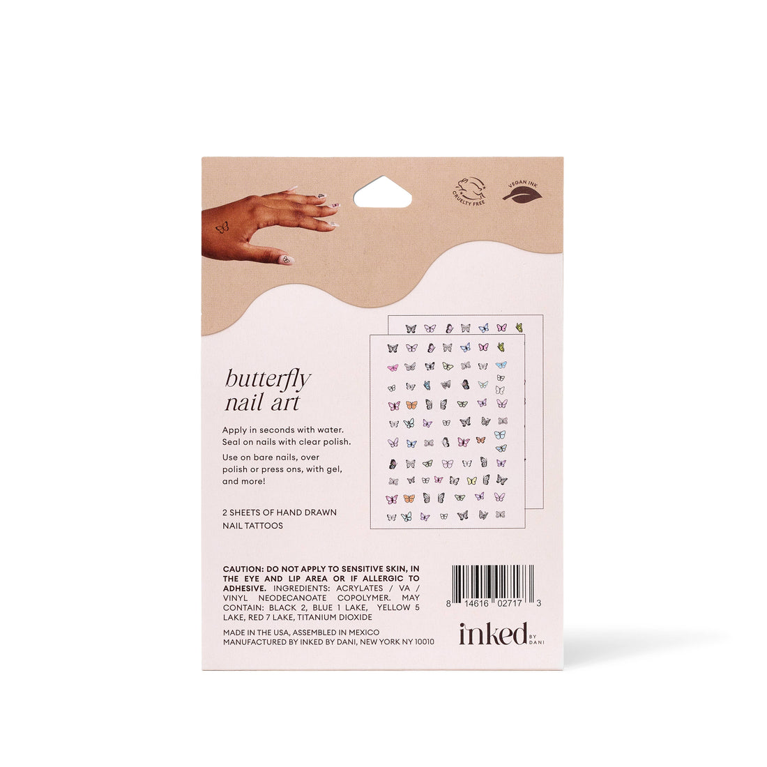 Butterfly Nail Art Temporary Tattoo Pack