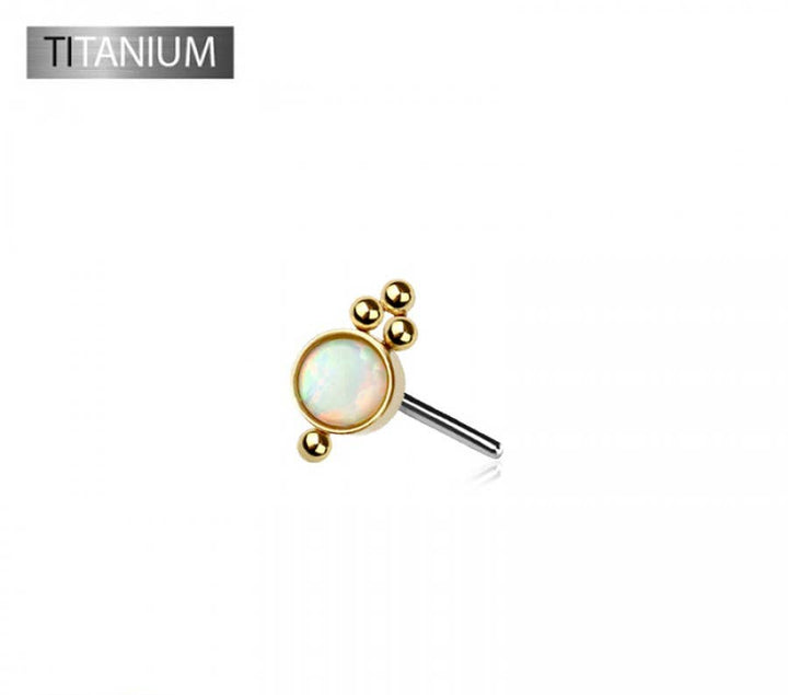 IMPLANT GRADE TITANIUM THREADLESS PUSH IN OPAL STONE