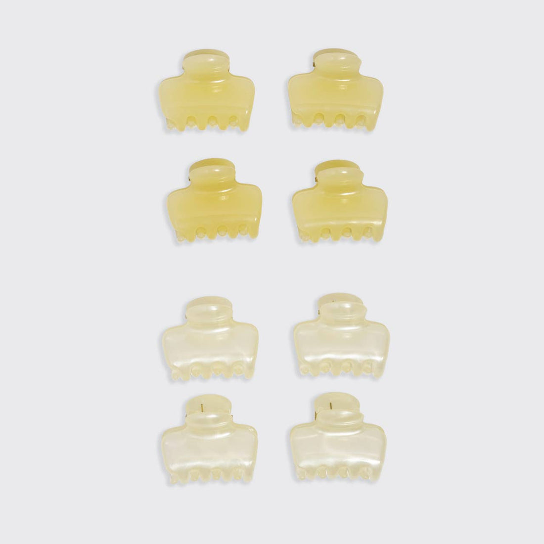 Mini Jelly Cloud Clips 8pc Set - Pearlized Cream & Butter Yellow