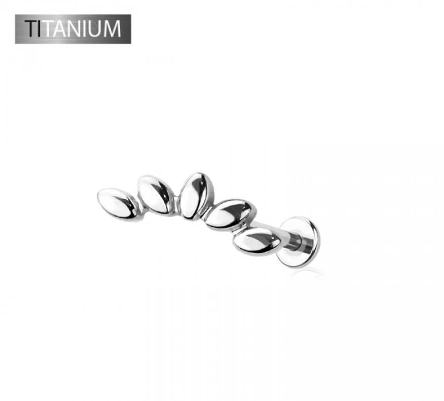 IMPLANT GRADE SOLID TITANIUM FAN ARCH PUSH IN TOP LABRET