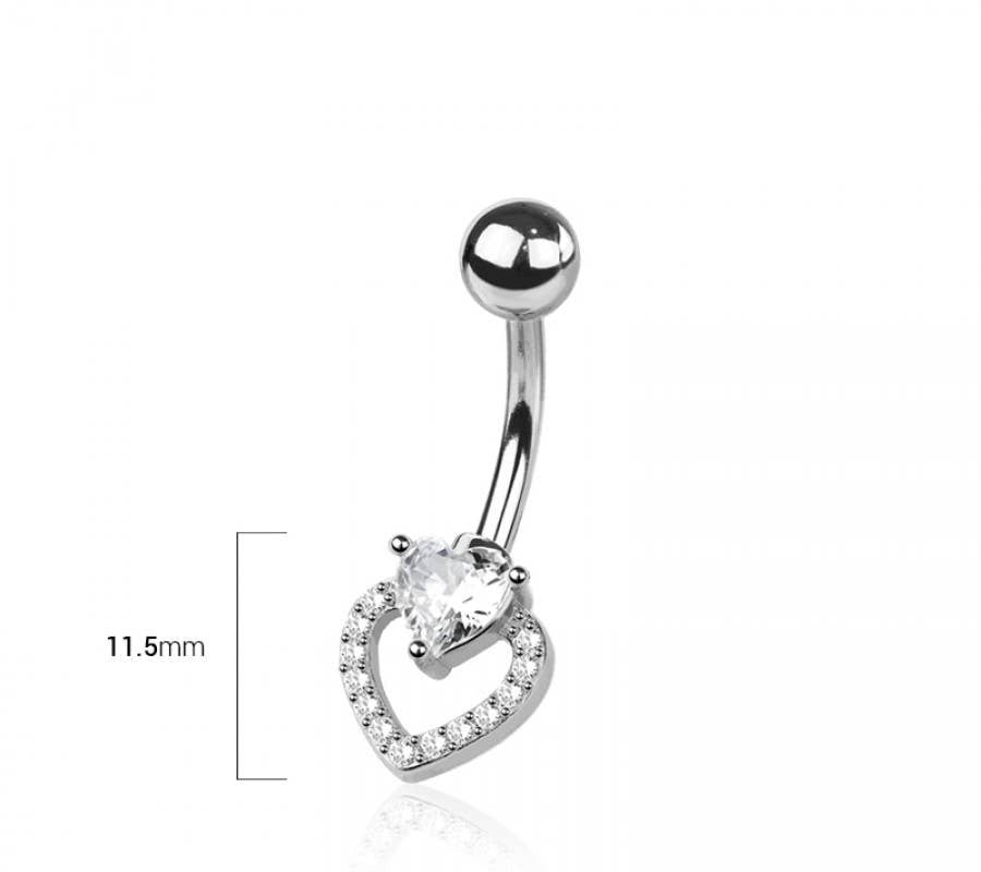 HEART 316L SURGICAL STEEL NAVEL BELLY RING