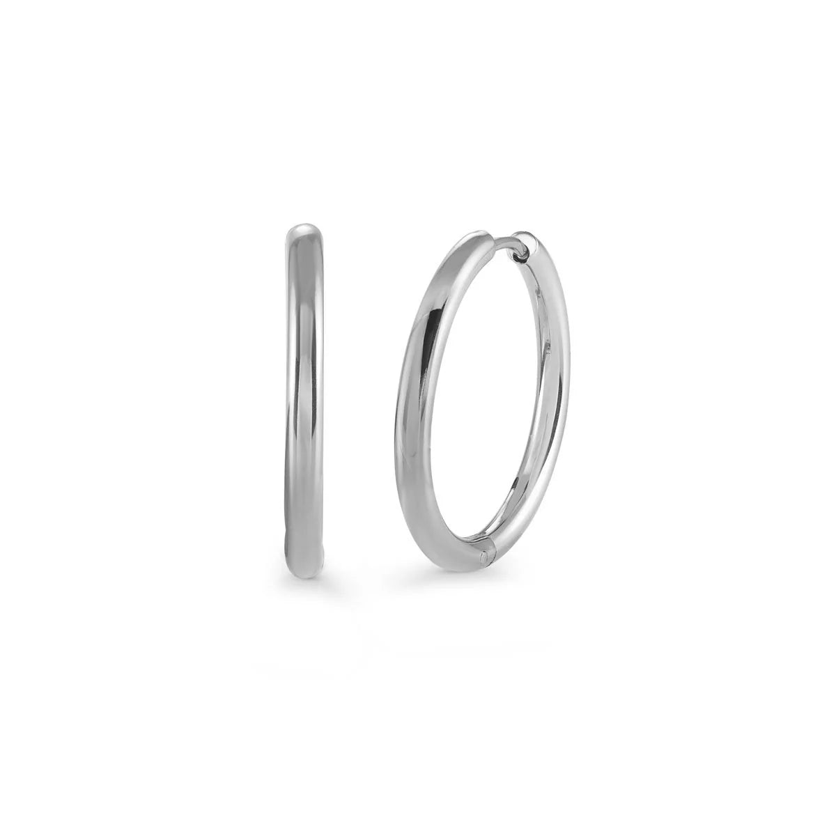 S.STEEL 15MM-ROUND HOOP-EARRINGS