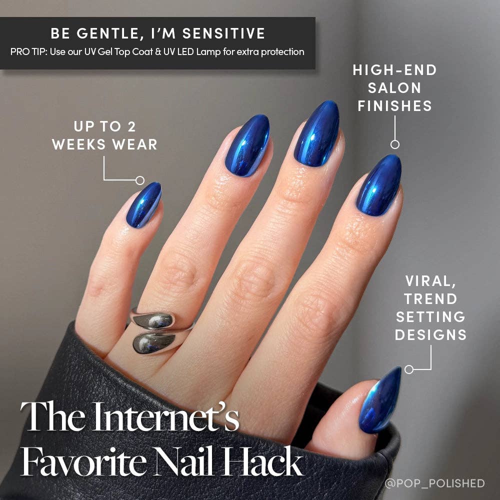Blue Steel Press-On Nails