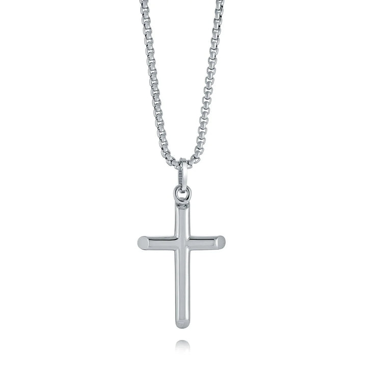 S.STEEL POLISHED CROSS 22"
