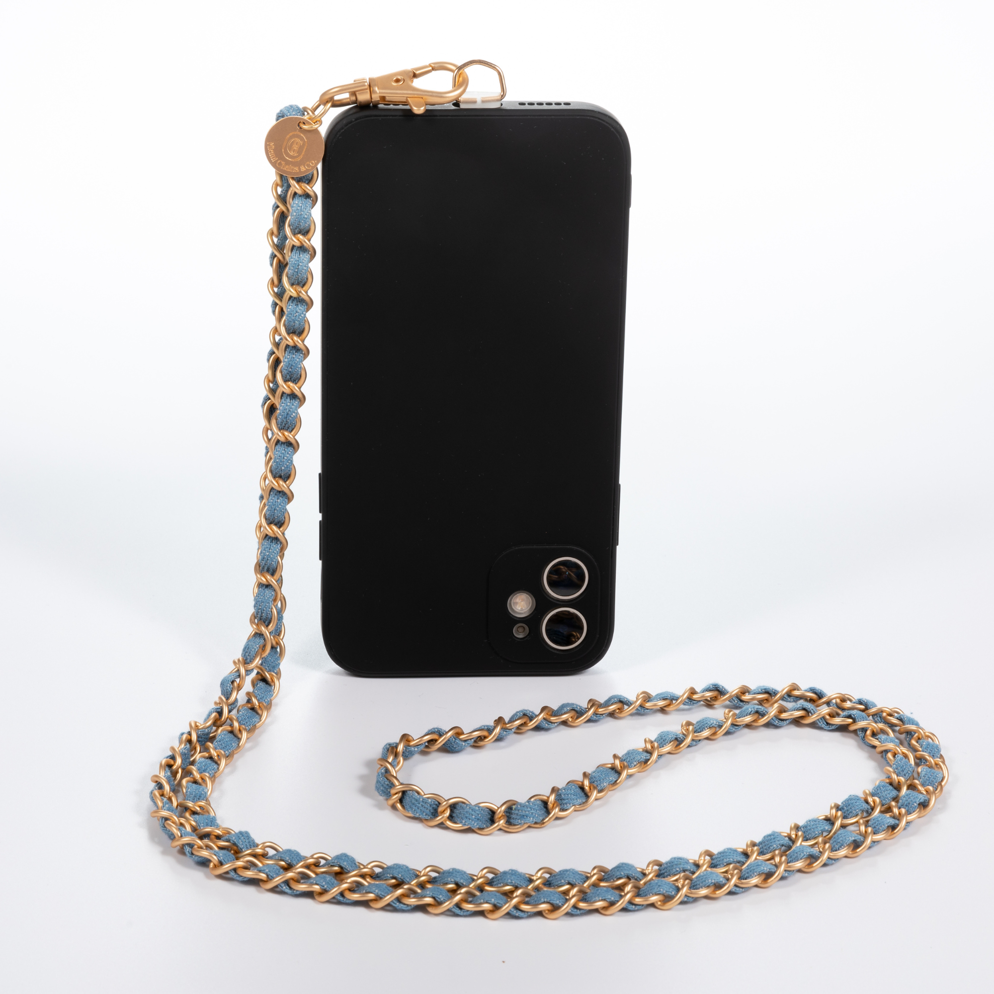 Denim Dream x Rose Gold Crossbody Phone Chain