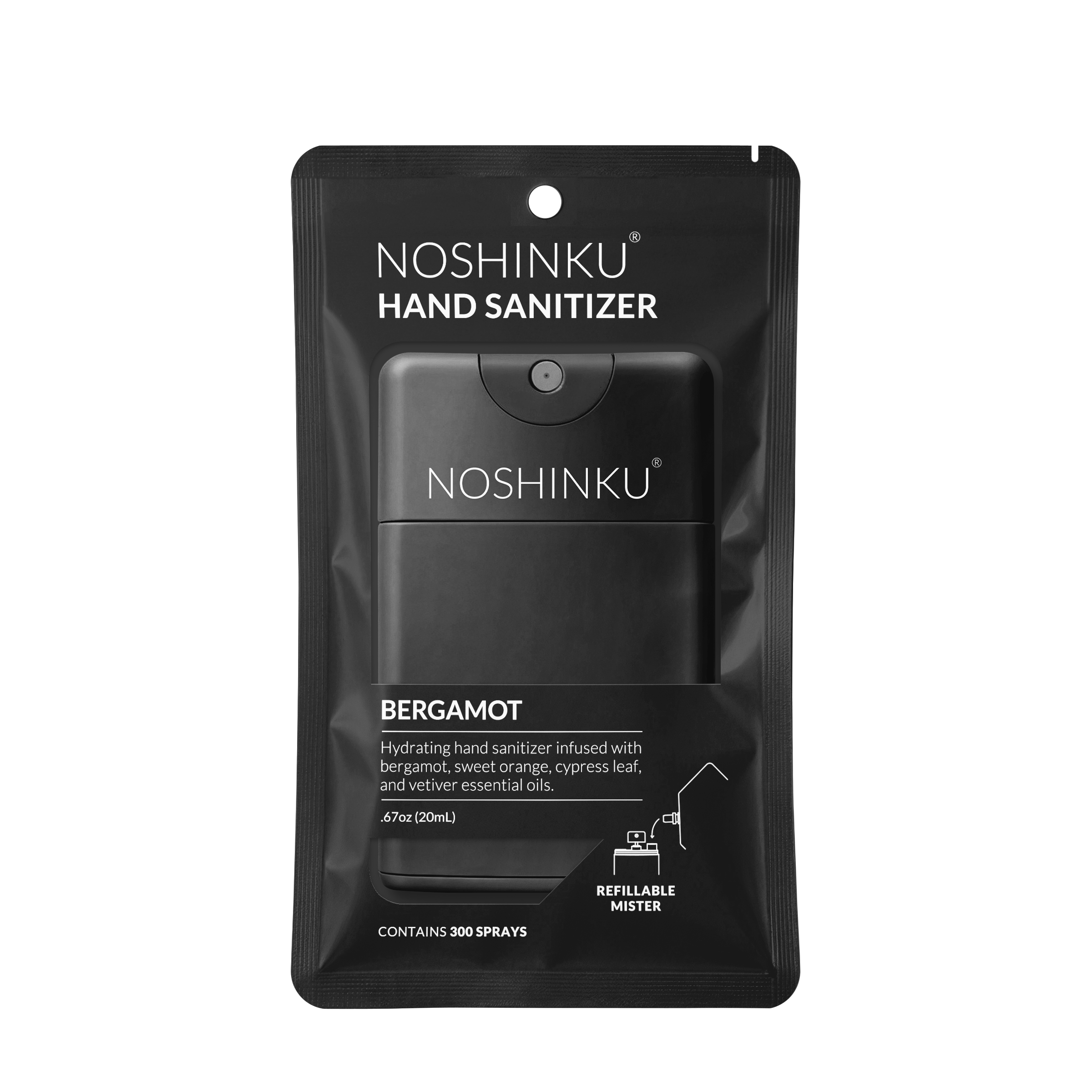 REFILLABLE Bergamot Ultra-Moisturizing Pocket Hand Sanitizer