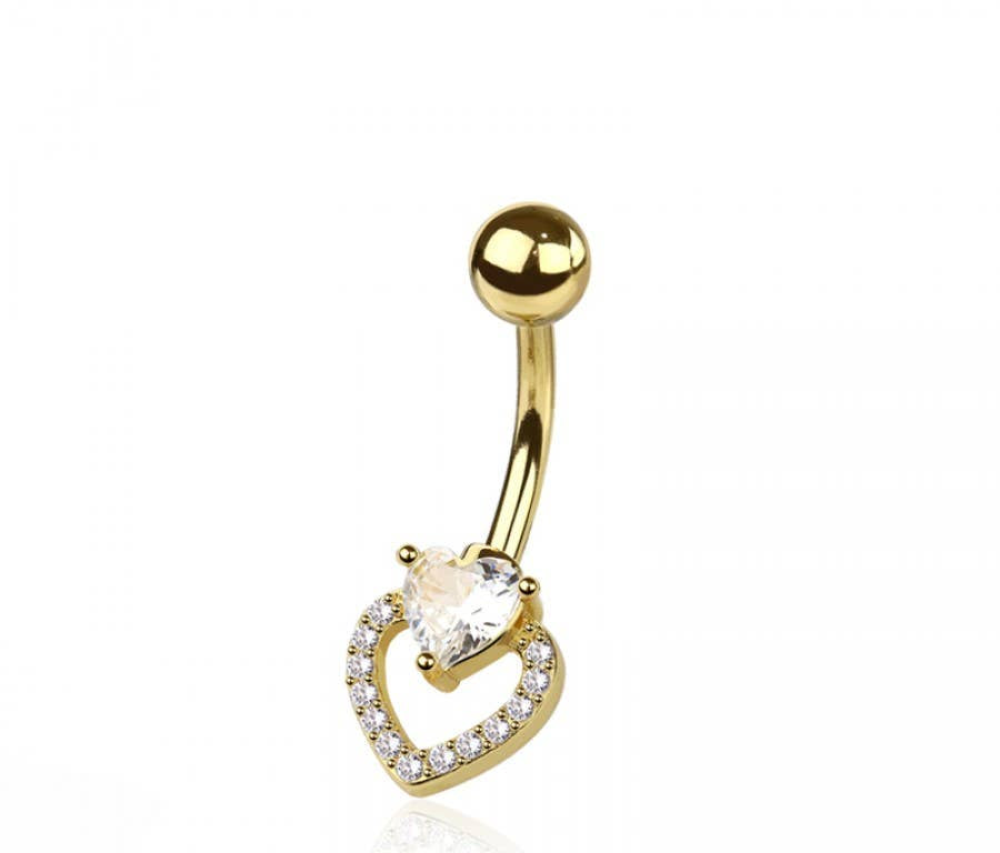 HEART 316L SURGICAL STEEL NAVEL BELLY RING