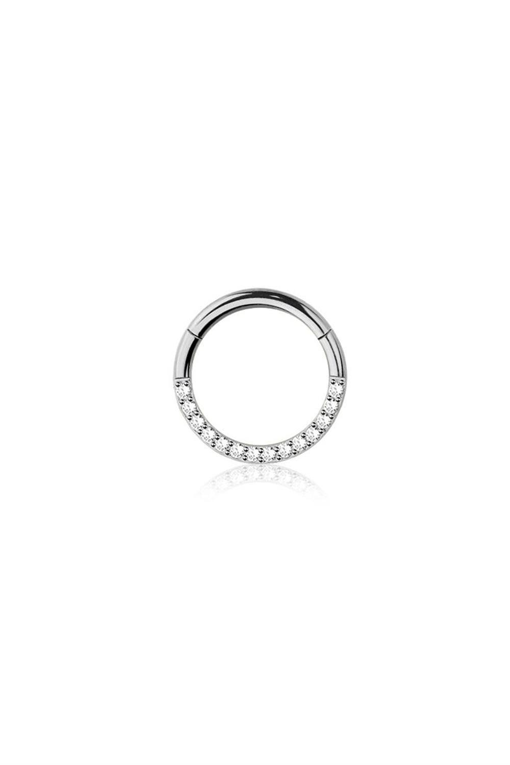 316L SURGICAL STEEL HINGED SEGMENT RING MULTI FRONT FACING