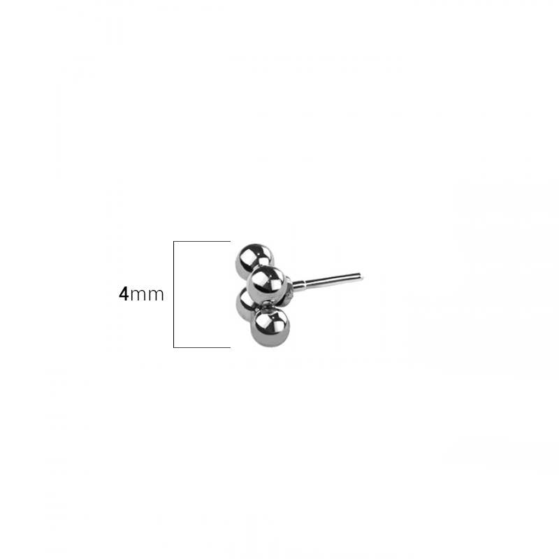QUAD MICRO BEAD HEAD 316L SURGICAL STEEL THREADLESS PUSH IN