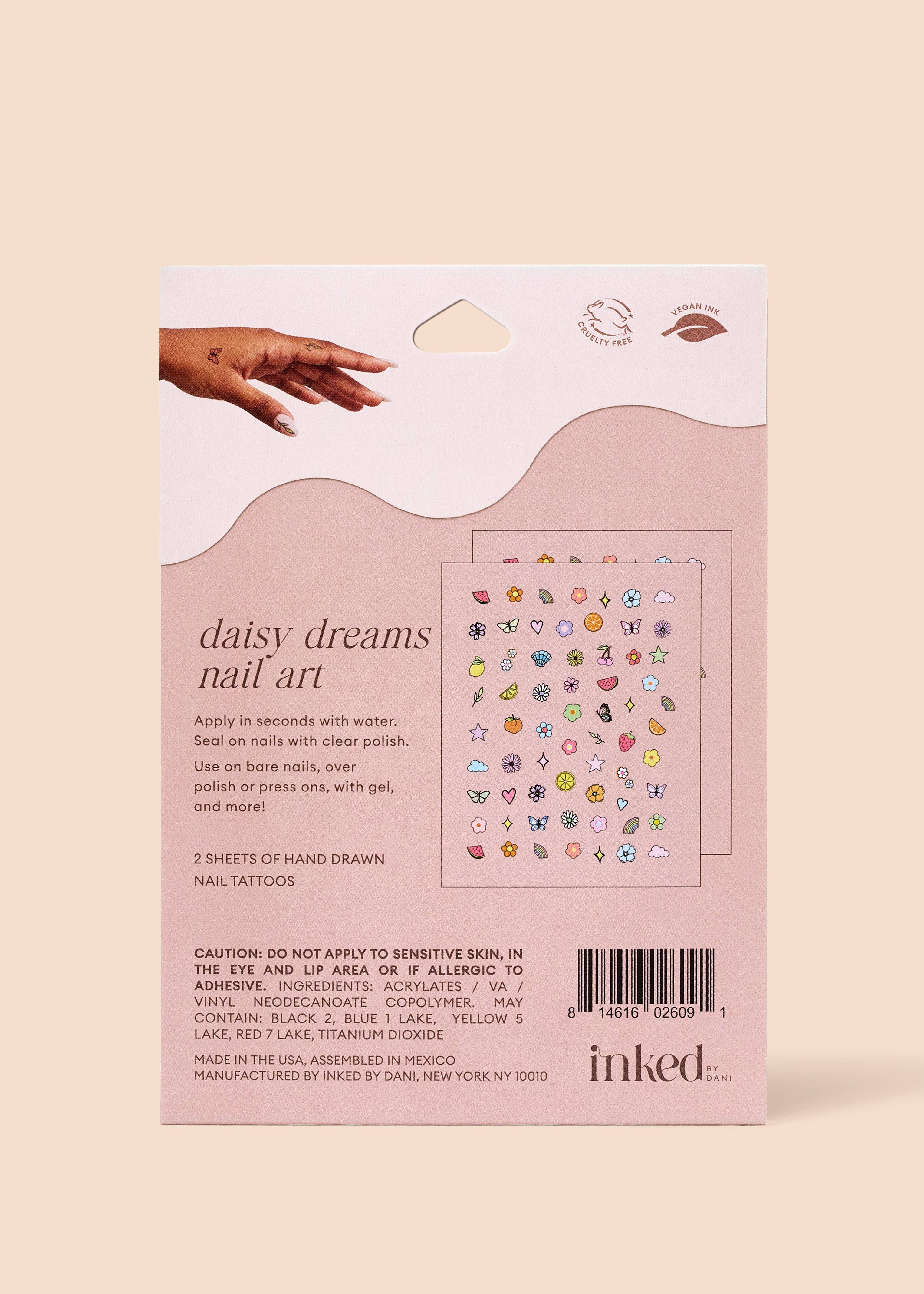 Daisy Dreams Nail Art Temporary Tattoo Pack