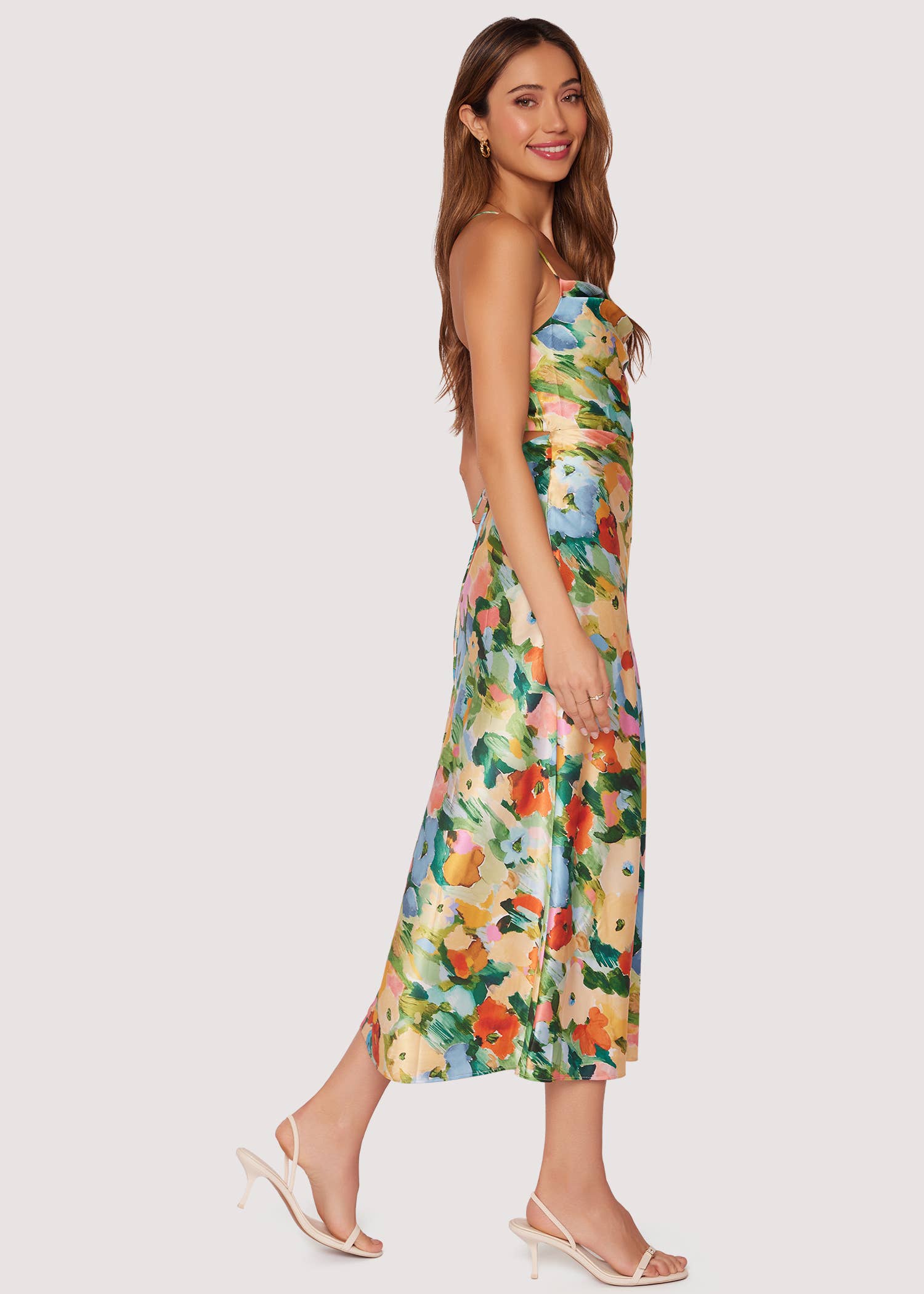 Fantasia Floral Midi Slip Dress