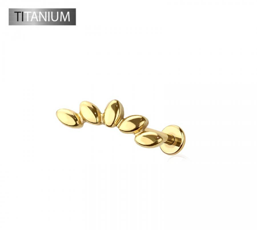 IMPLANT GRADE SOLID TITANIUM FAN ARCH PUSH IN TOP LABRET