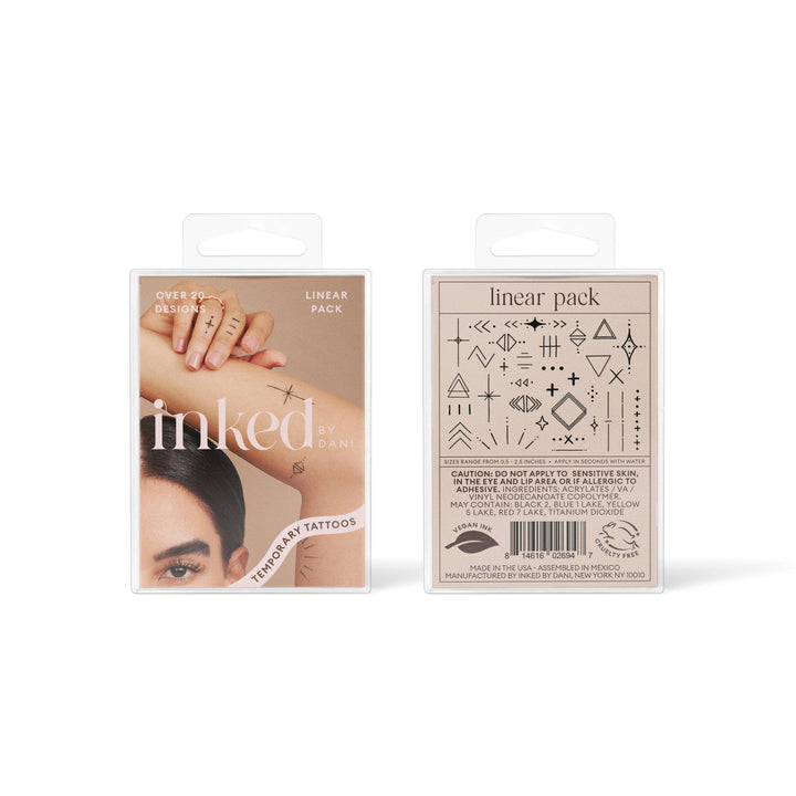Linear Temporary Tattoo Pack
