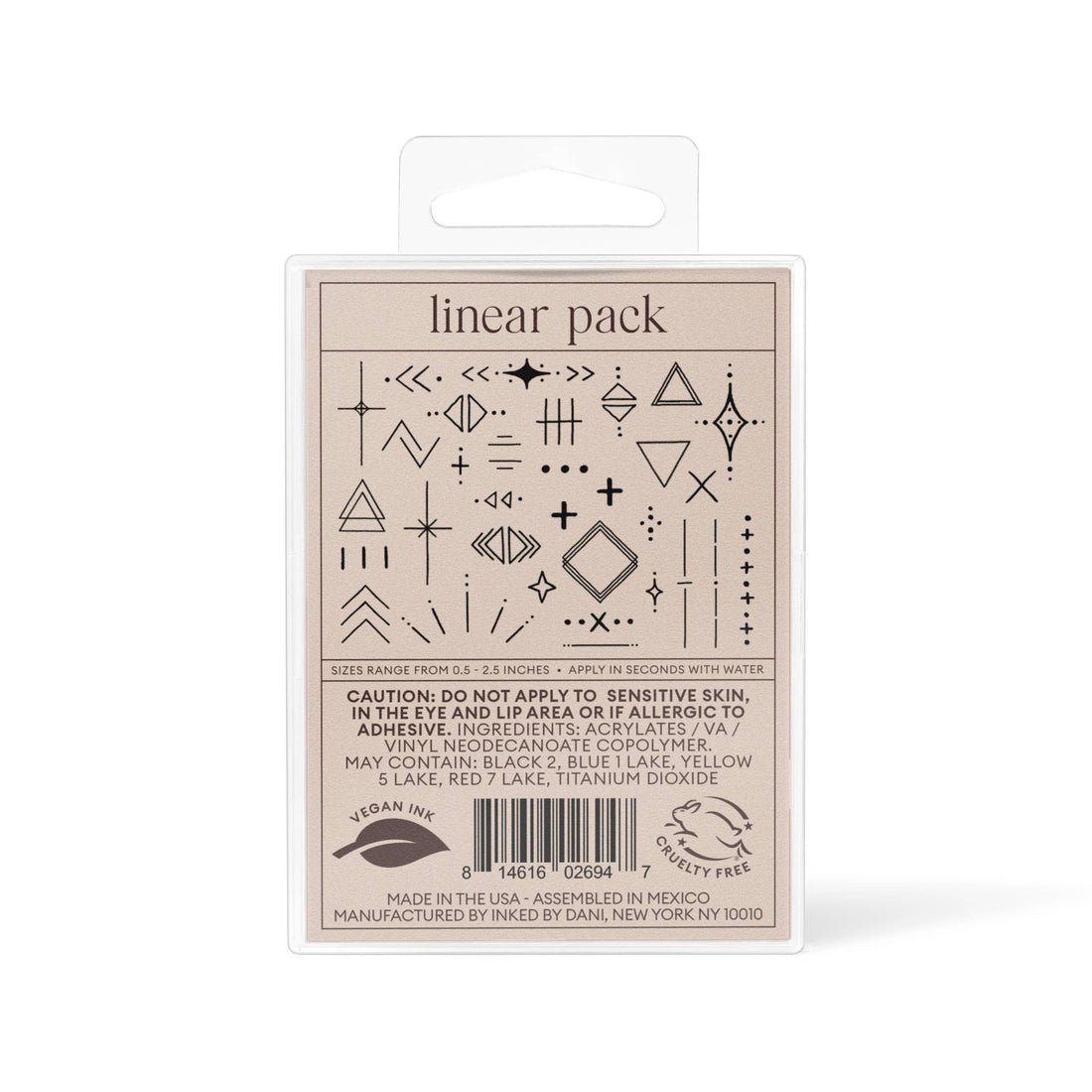 Linear Temporary Tattoo Pack
