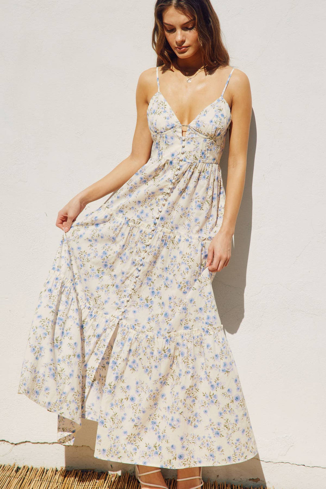 Bustier Tiered Maxi Dress