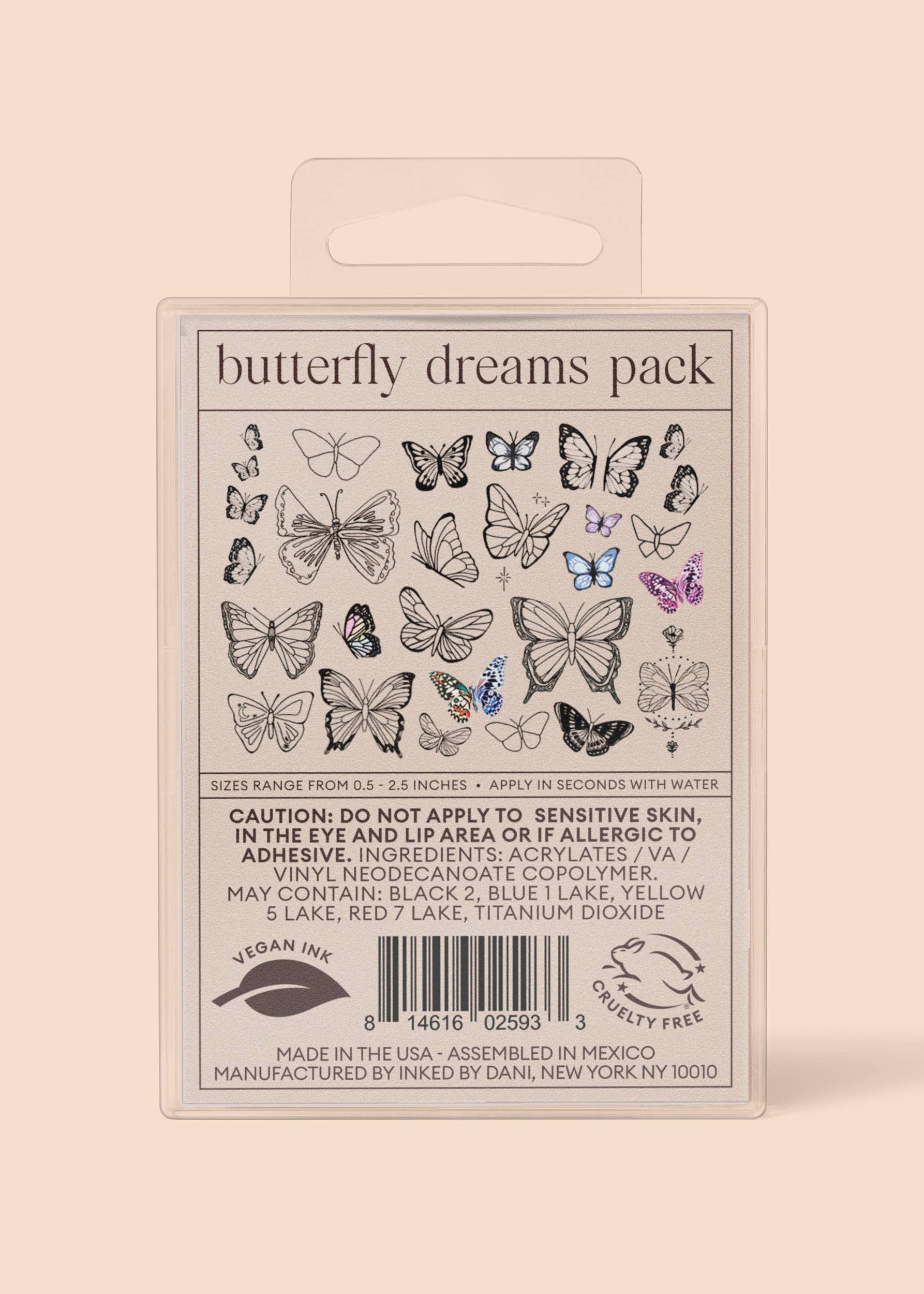 Butterfly Dreams Temporary Tattoo Pack